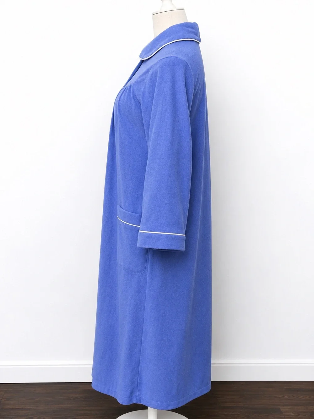 Vintage Kelly Reed Periwinkle Blue Snap Front Housecoat Robe M